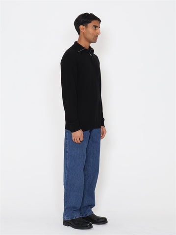 Min Merino Halfzip Sweater - Black - F5 Concept Store