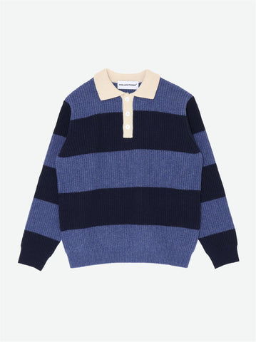 Bowen Wool Sweater - Navy Blue Stripe