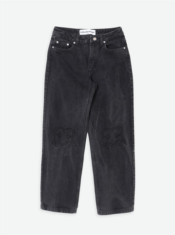 Eren Heart Jeans -  Washed Black