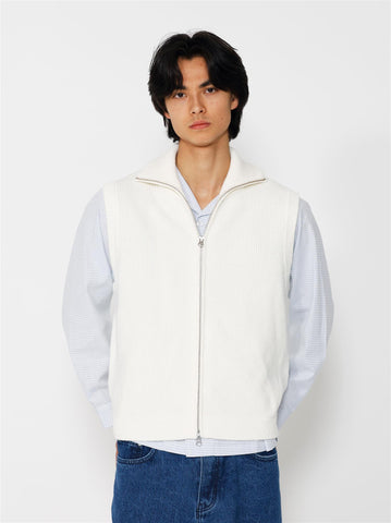 Huan Merino Full Zip Vest - Cream