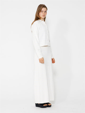 Lisha Cardigan - White/Off White Stripes