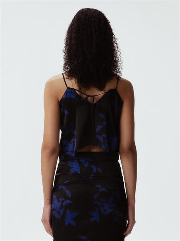 Maja Silk Top - Black Flower