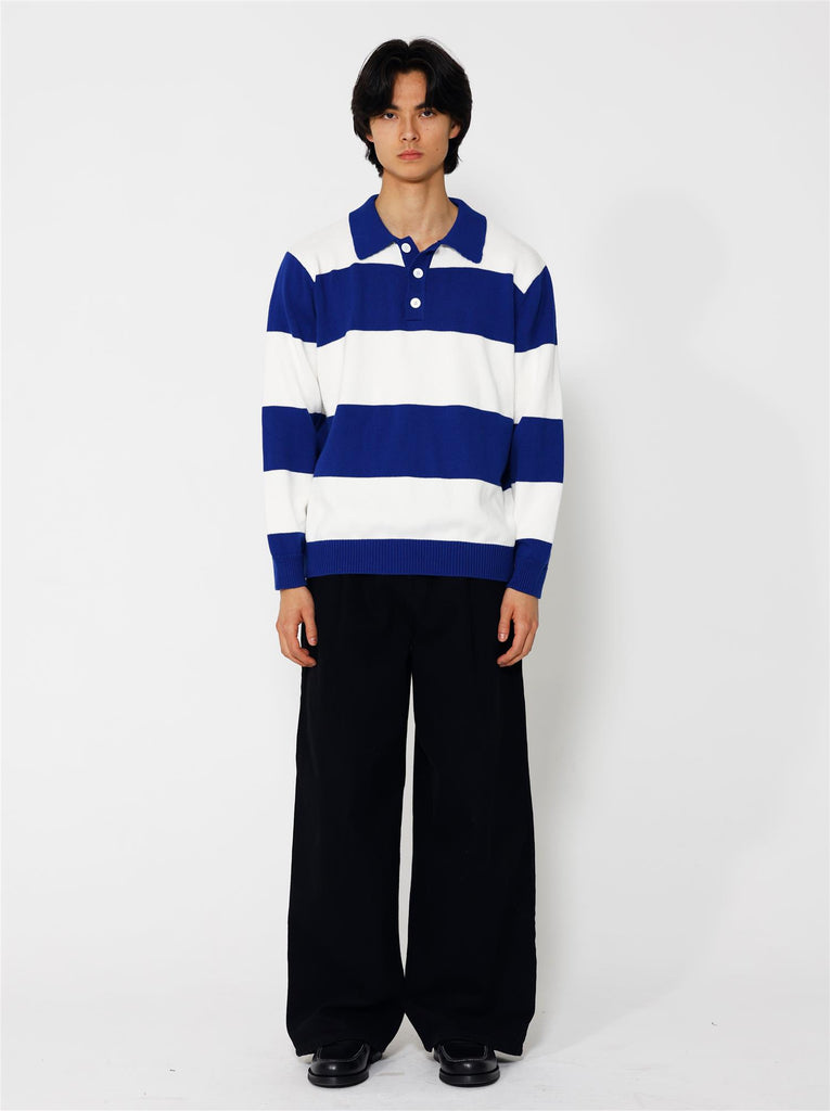 Bowen Sweater - Royal Blue/White Stripes