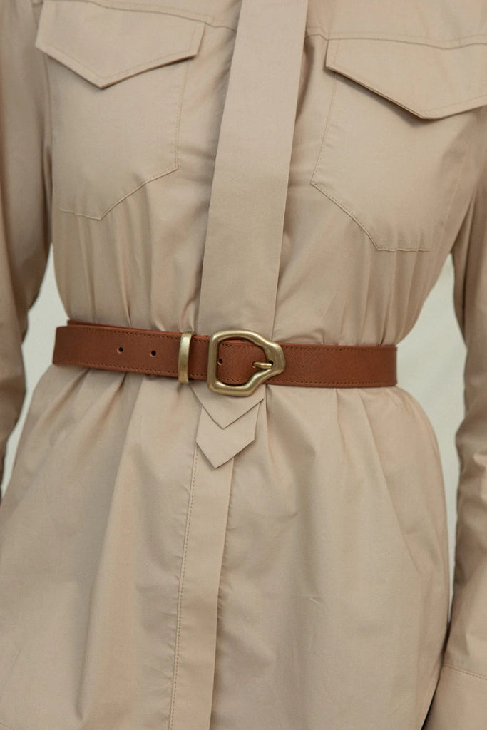 Ako mini belt - Nutmeg/Gold