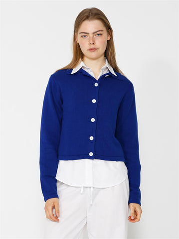 Lisha Cardigan - Royal Blue/White Stripes