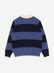 Bowen Wool Sweater - Navy Blue Stripe