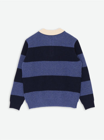 Bowen Wool Sweater - Navy Blue Stripe