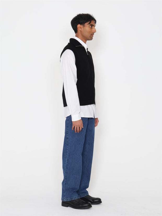 Huan Merino Full Zip Vest - Black