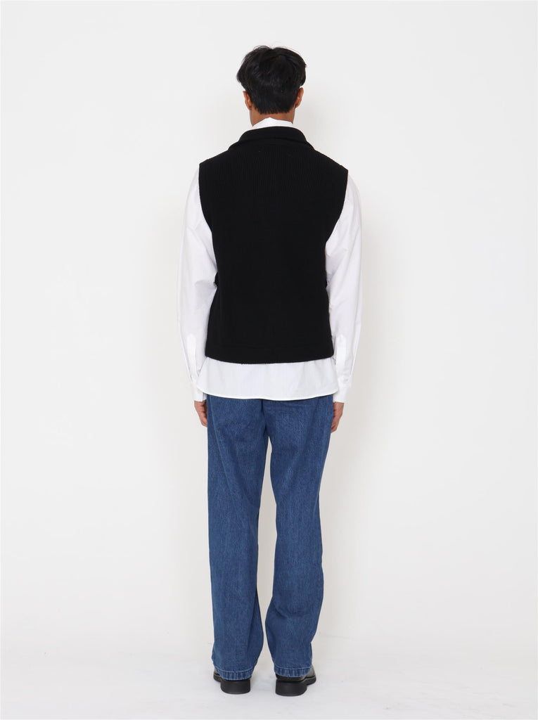 Huan Merino Full Zip Vest - Black