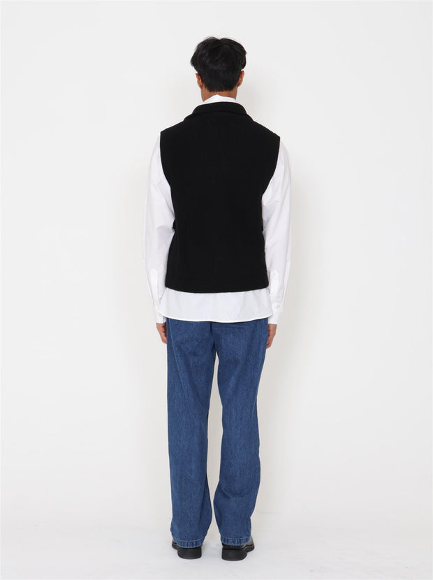 Huan Merino Full Zip Vest - Black