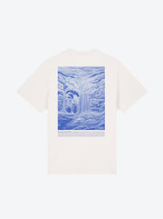 Elisabeth Lampe "Blue Remembered Hills" T-Shirt - Off White/Blue