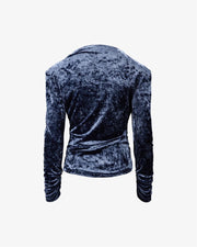 Shine Top Velour - Ashy blue