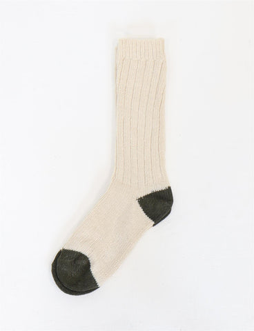 Wool Socks - White/Green