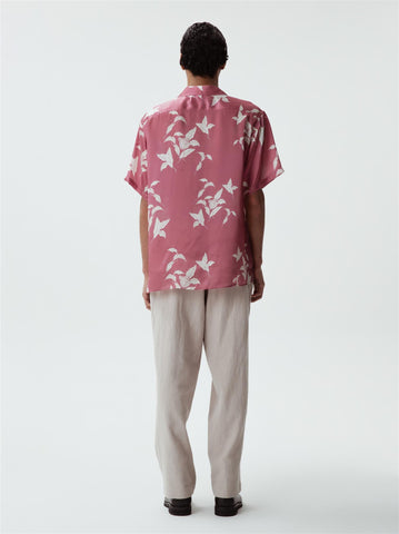 Lew Shirt - Pink Flower Silk - F5 Concept Store