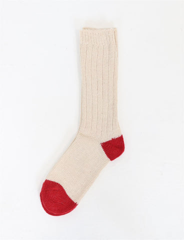 Wool Socks - White/Red