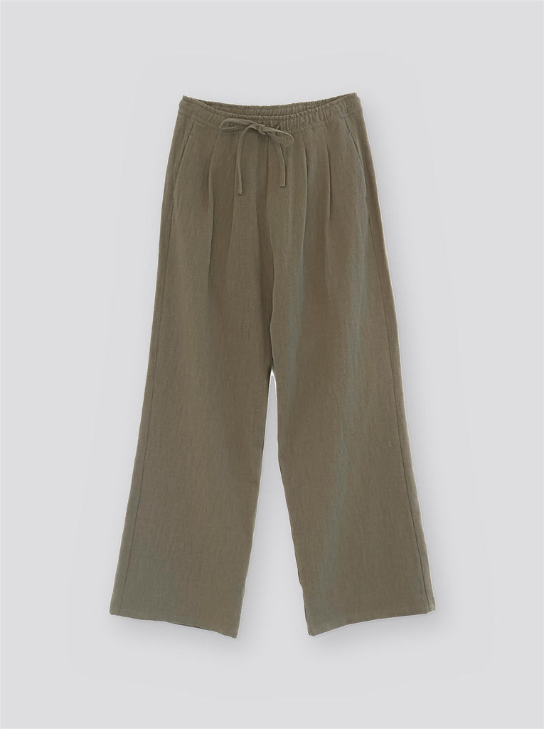 Damien Linen Pants - Olive