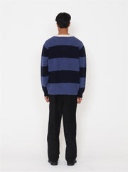 Zimo Wool Sweater - Navy Blue Stripes