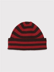 Bo Chunky Beanie - Red/Brown Stripes