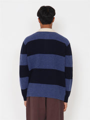 Bowen Wool Sweater - Navy Blue Stripe
