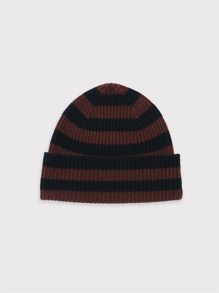 Tim Beanie - Black/Brown Stripes