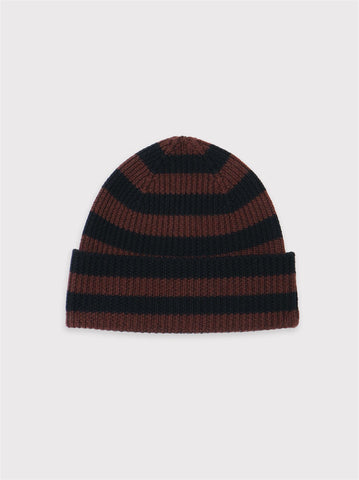 Tim Beanie - Black/Brown Stripes