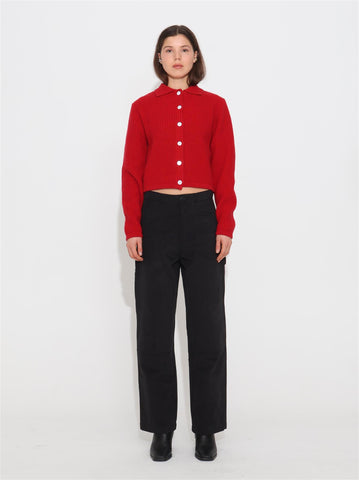 Lisha Wool Cardigan - Red