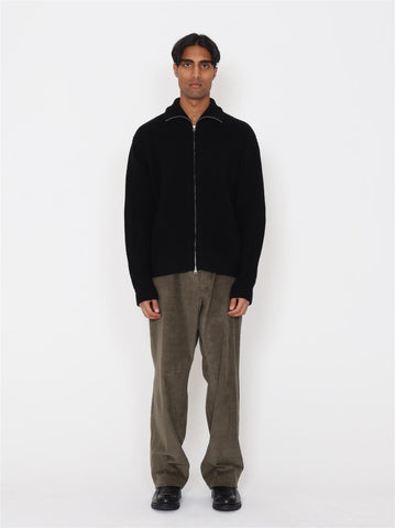 Lian Merino Full Zip Sweater - Black