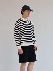 Bowen Sweater - Navy/Off White