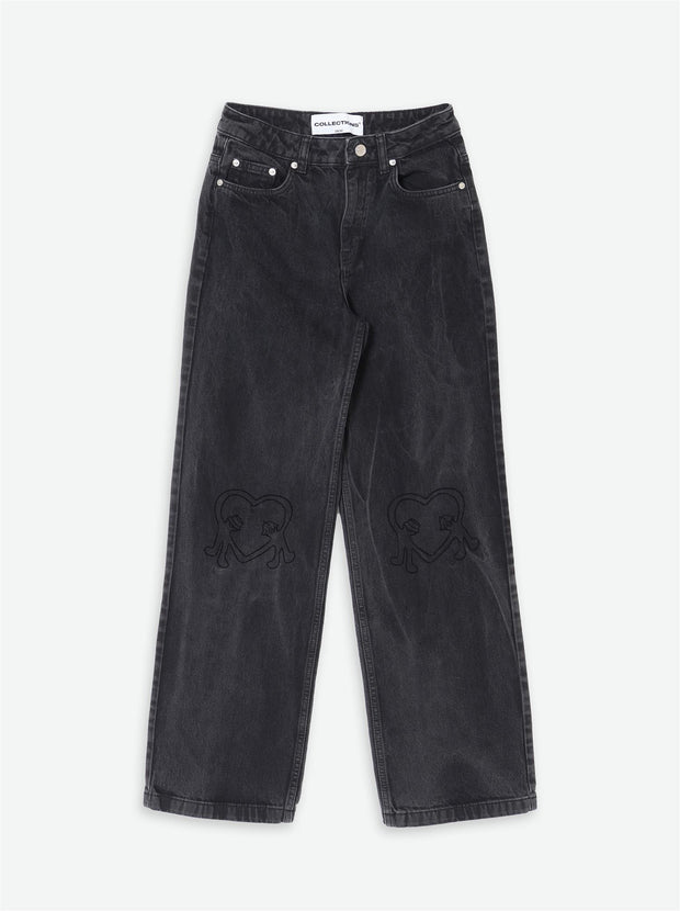 Etta Heart Jeans -  Washed Black