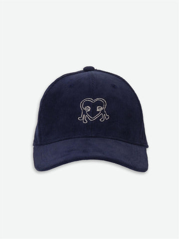 Cord Heart Caps - Dark Blue