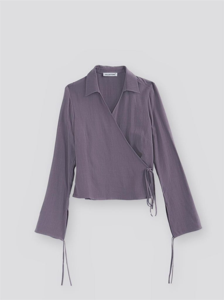 Lucja Wrap Top - Dark Lilac