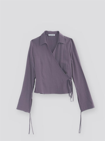 Lucja Wrap Top - Dark Lilac
