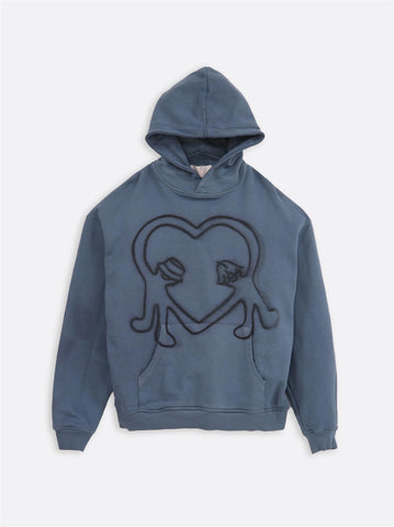 Heart Hoodie - Washed Blue