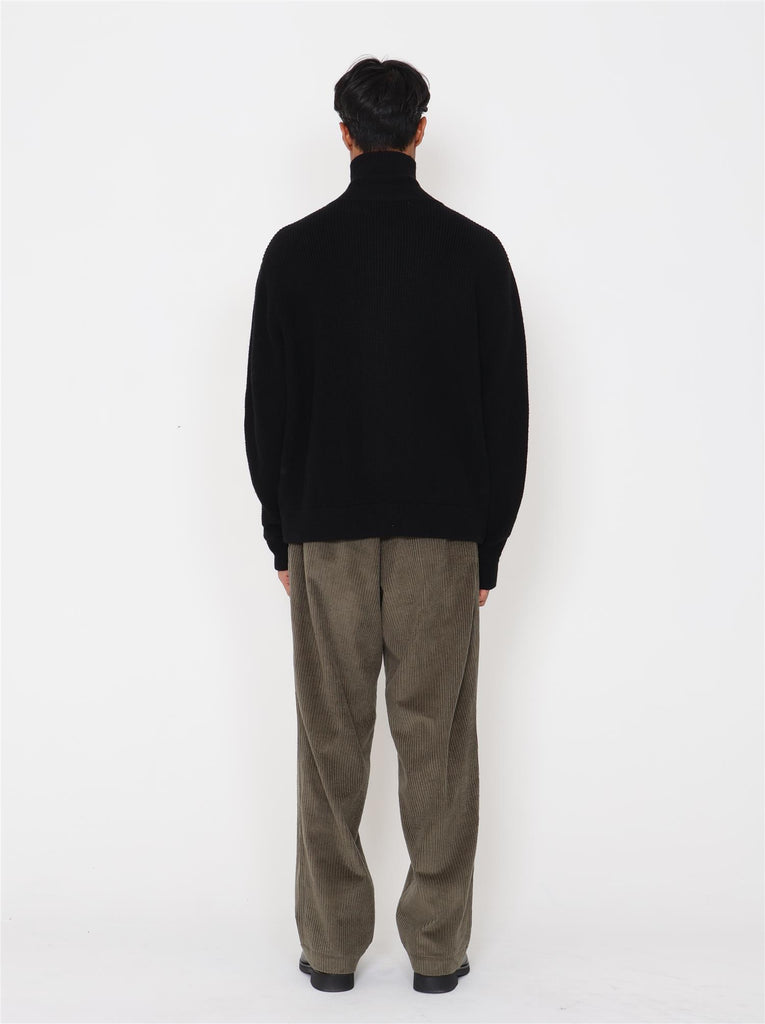 Lian Merino Full Zip Sweater - Black