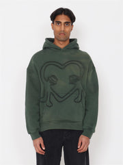 Heart Hoodie - Washed Green