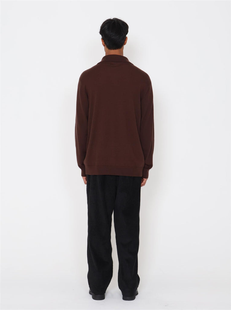 Min Merino Halfzip Sweater - Brown