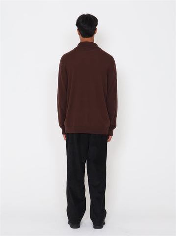 Min Merino Halfzip Sweater - Brown