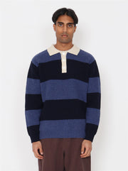 Bowen Wool Sweater - Navy Blue Stripe