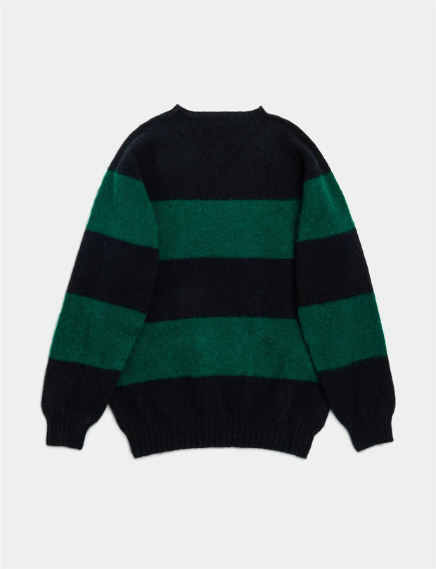 Tavish Striped Sweater - Black/Dark Green