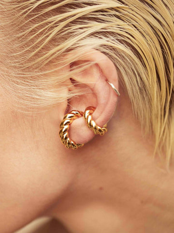 Impasto Single Earcuff Large - 18K Gold