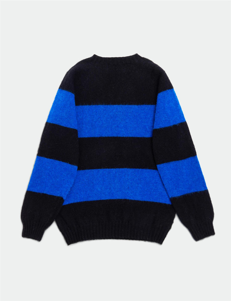 Tavish Striped Sweater - Black/Deep Blue