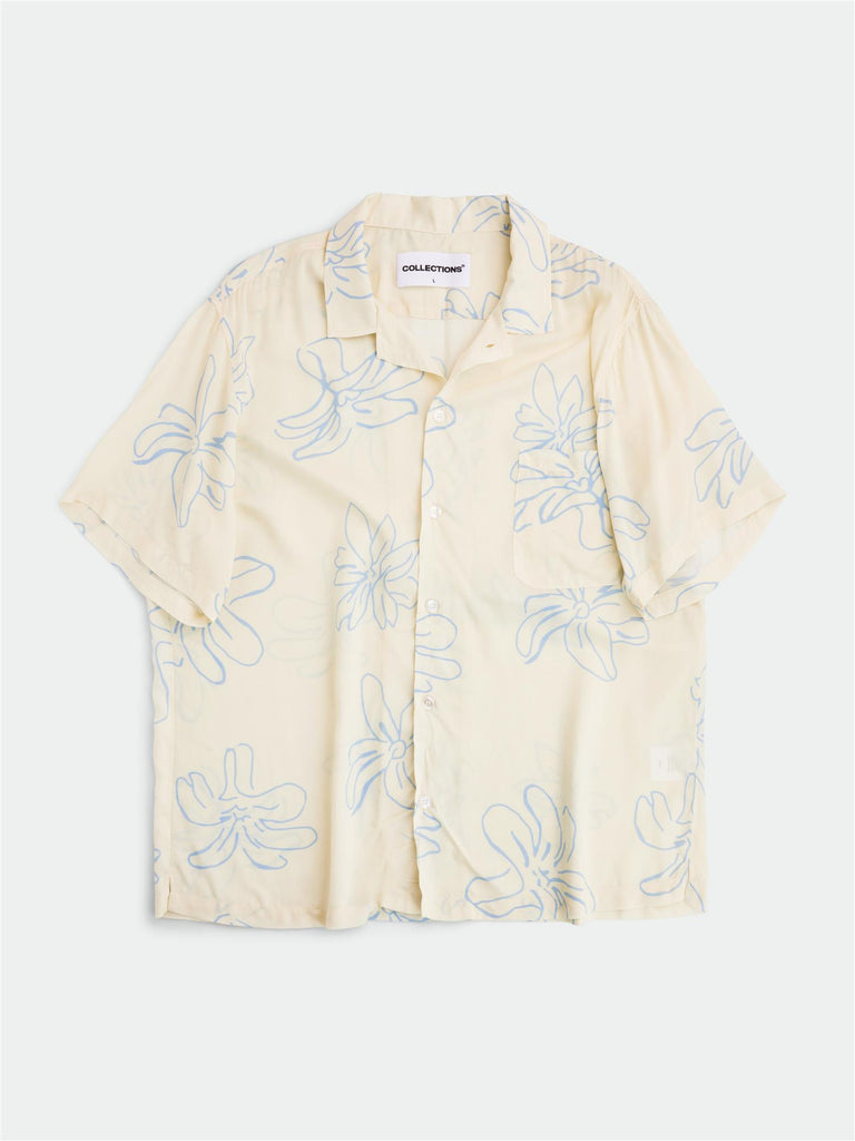 Lew shirt - Off white / Blue flower