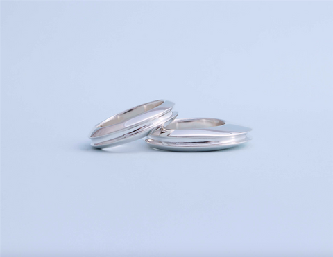 Concave Rings Set - Silver