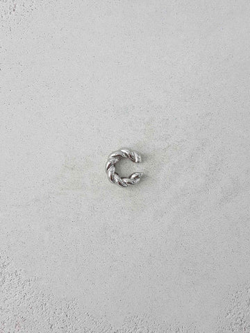 Impasto Single Earcuff Small - Rhodium